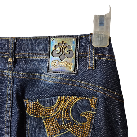 DEREON embelished blue jeans bellcut - Picture 7 of 11